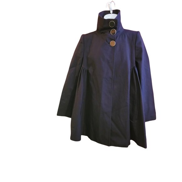 Stella McCartney Navy Swing Coat 44/10 High Neck Collar - Picture 2 of 7